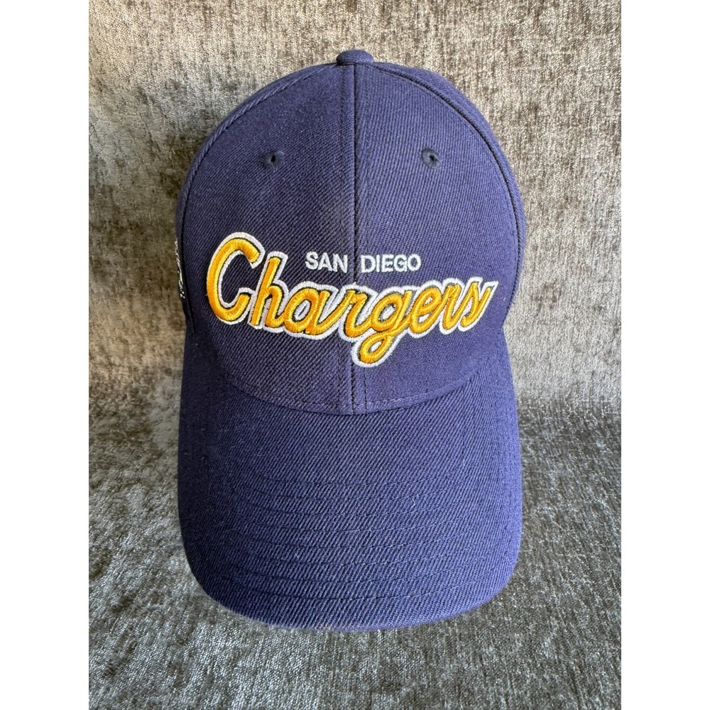 Vtg 2000s San Diego Chargers Reebok NFL Equipment Script Spellout Adjustable Hat